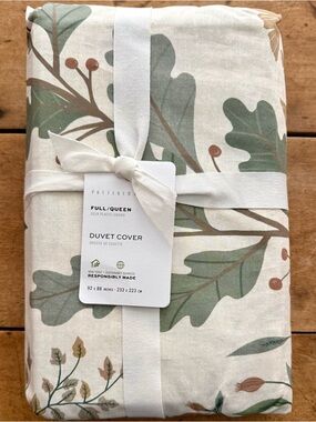 Pottery Barn Autumn Botanical Percale Duvet Cover